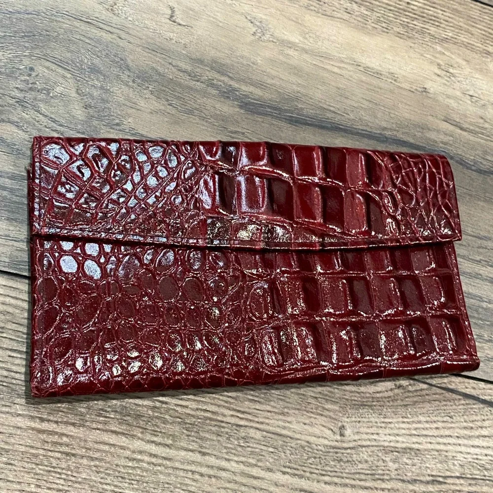 Vintage Genuine leather burgundy wallet - Picture 1 of 8